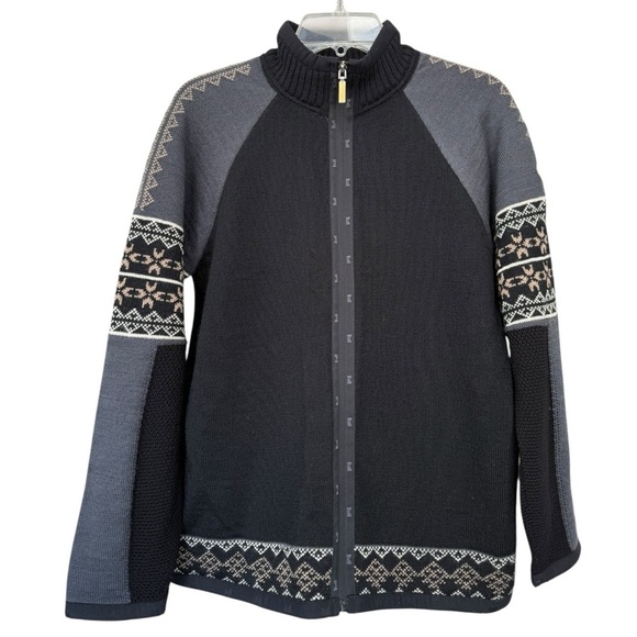 Dale of Norway Olympics Vancouver 2010 Wool Sweater Size Medium Black Fair Isle - Picture 10 of 10